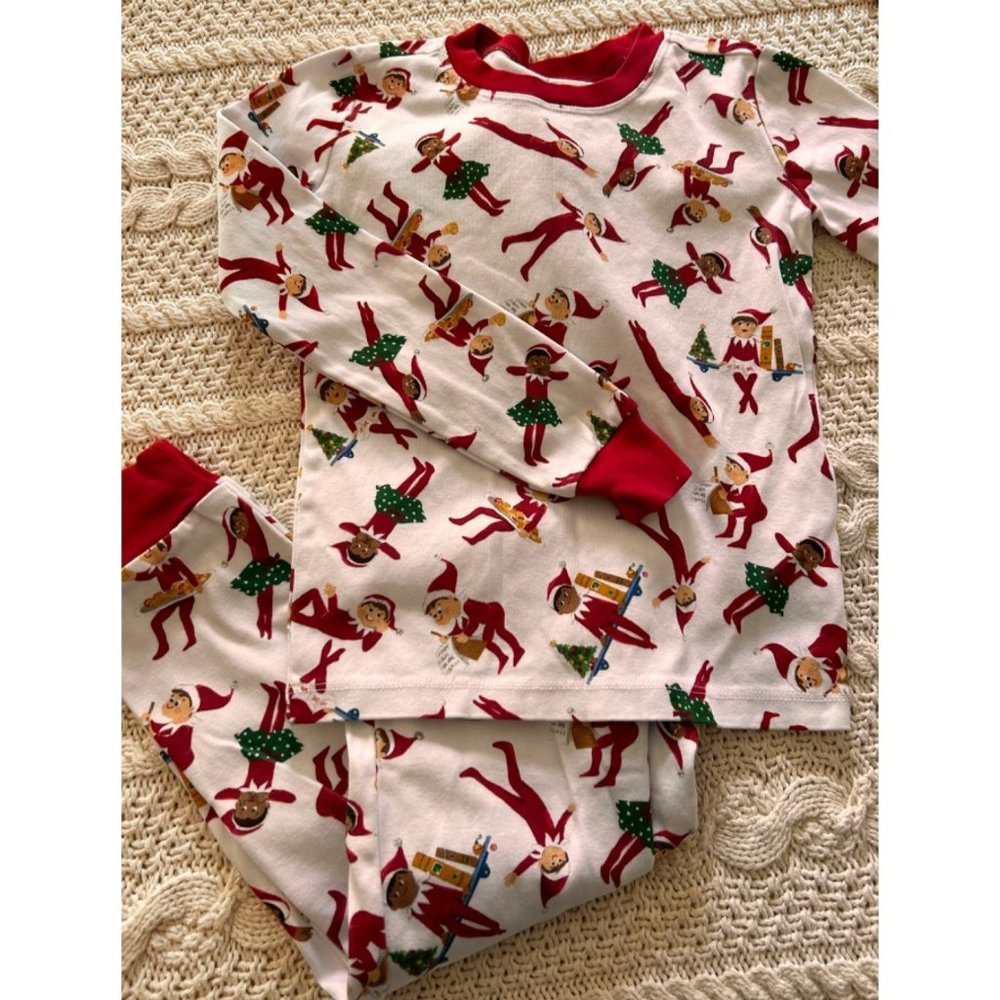 PB kids sz 10 Elf Pajamas Holiday Christmas